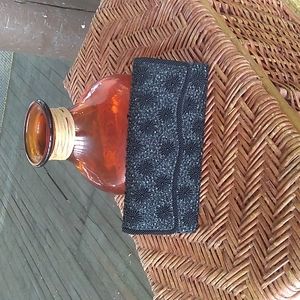 Vintage La Regale black beaded clutch